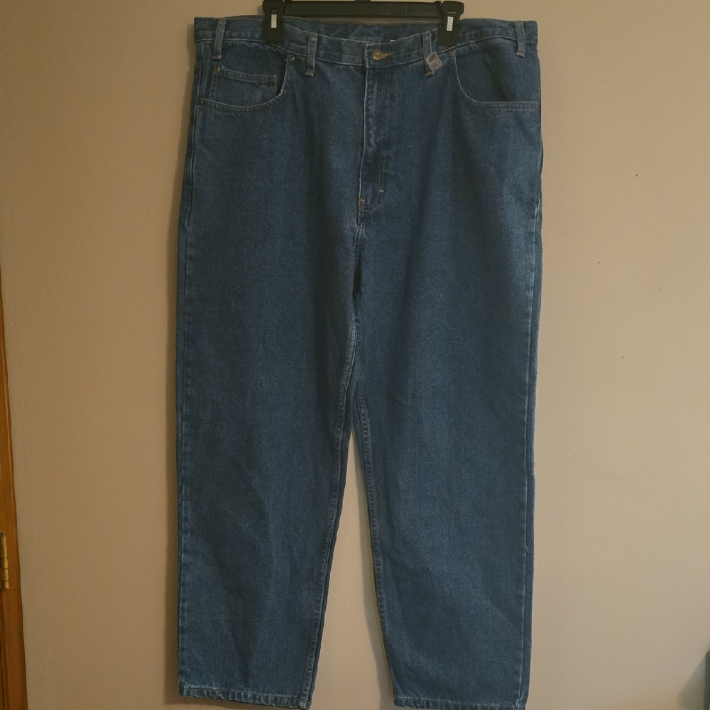New Real Work Wear Men's‎ 42X30 Medium Wash Jean Straight Leg 100% Cotton